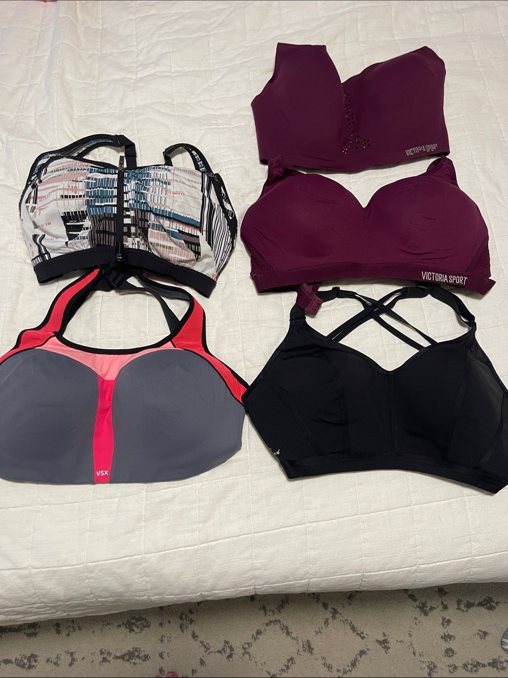 Women's Plum & Black Support Bras - Pack